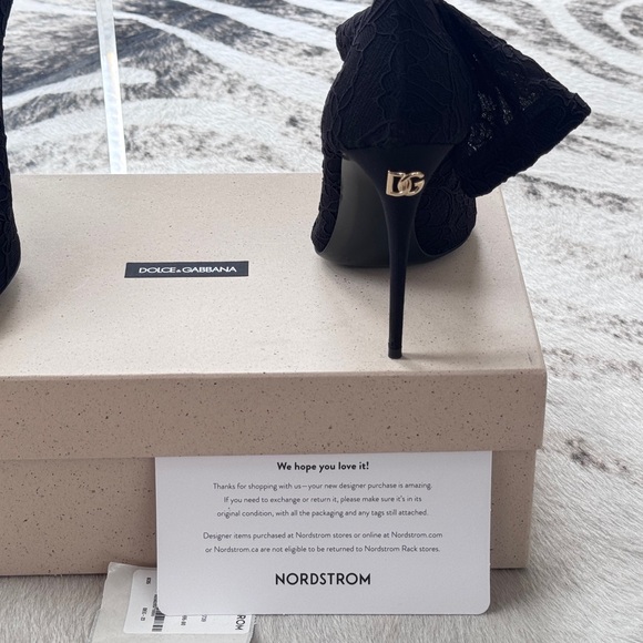 Dolce & Gabbana Lace Boots stiletto Gold D&G Logo Luxury Fashion Style - Picture 6 of 15